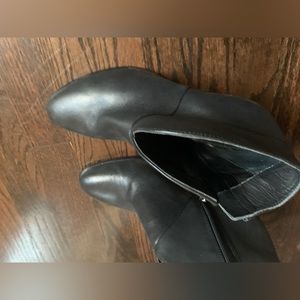 Vince Camuto black leather booties